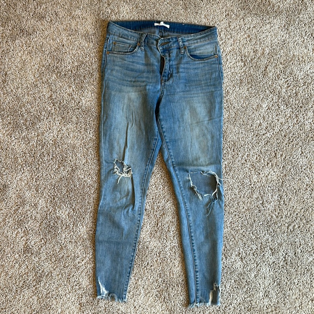 Nordstrom STS blue denim boyfriend distressed size 28